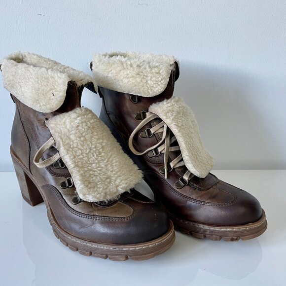 Ladies "Locale" Brown Leather Lace-Up Ankle Boots - Picture 5 of 16